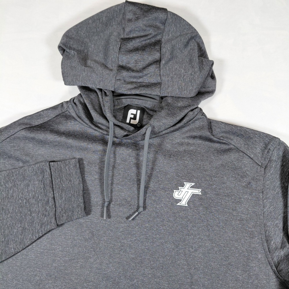 FootJoy Mens Large‎ Gray Heathered Jenks Golf Trojan Hoodie Sweatshirt L